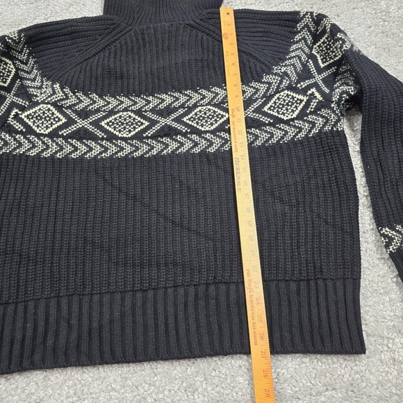 Banana Republic Sweater Mens XL Black Arran‎ Fair Isle Wool Blend Chunky - Picture 10 of 12